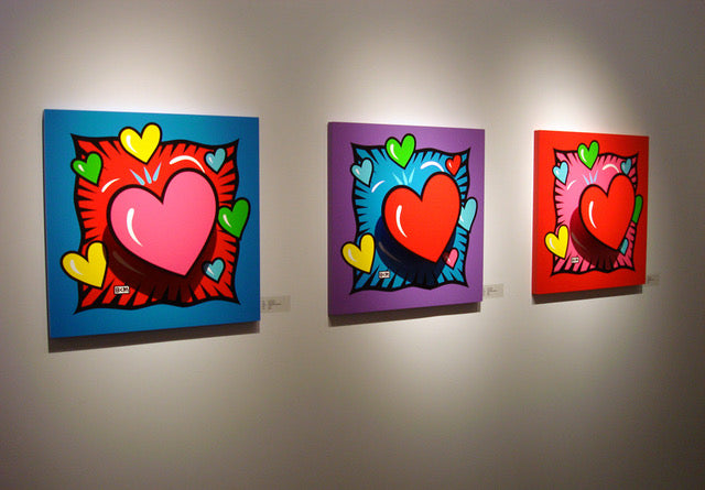 Burton Morris – Heart Popouts – 3-D Pop-Out Silkscreen, Edition of 18